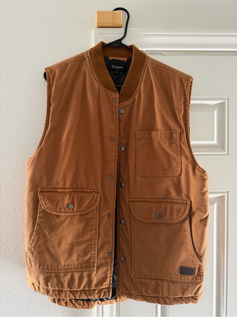 Brixton Men's Rust-Brown Quilted Utility Vest